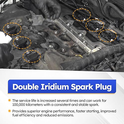 Miniatura 6 de 6 bujías de iridio doble 41-109 para Buick Enclave LaCrosseCadillac ATS CTS SRX STS XTSChevy Camaro Colorado Equinox Impala MalibuGMC Acadia Canyon