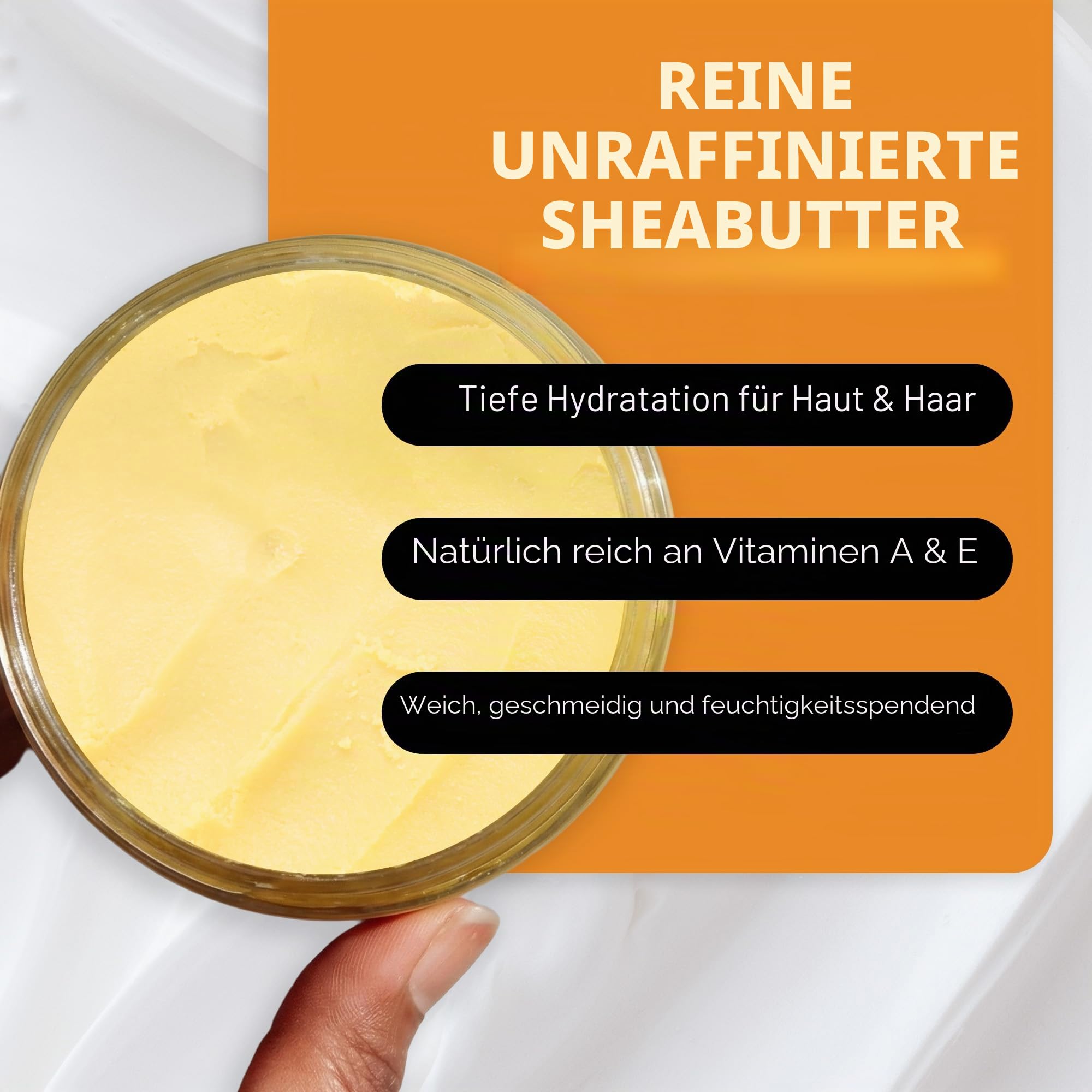 REAL African Shea Butter Pure Raw Unrefined From Ghana "IVORY" 8oz. CONTAINER by NATURAL COSMETICS