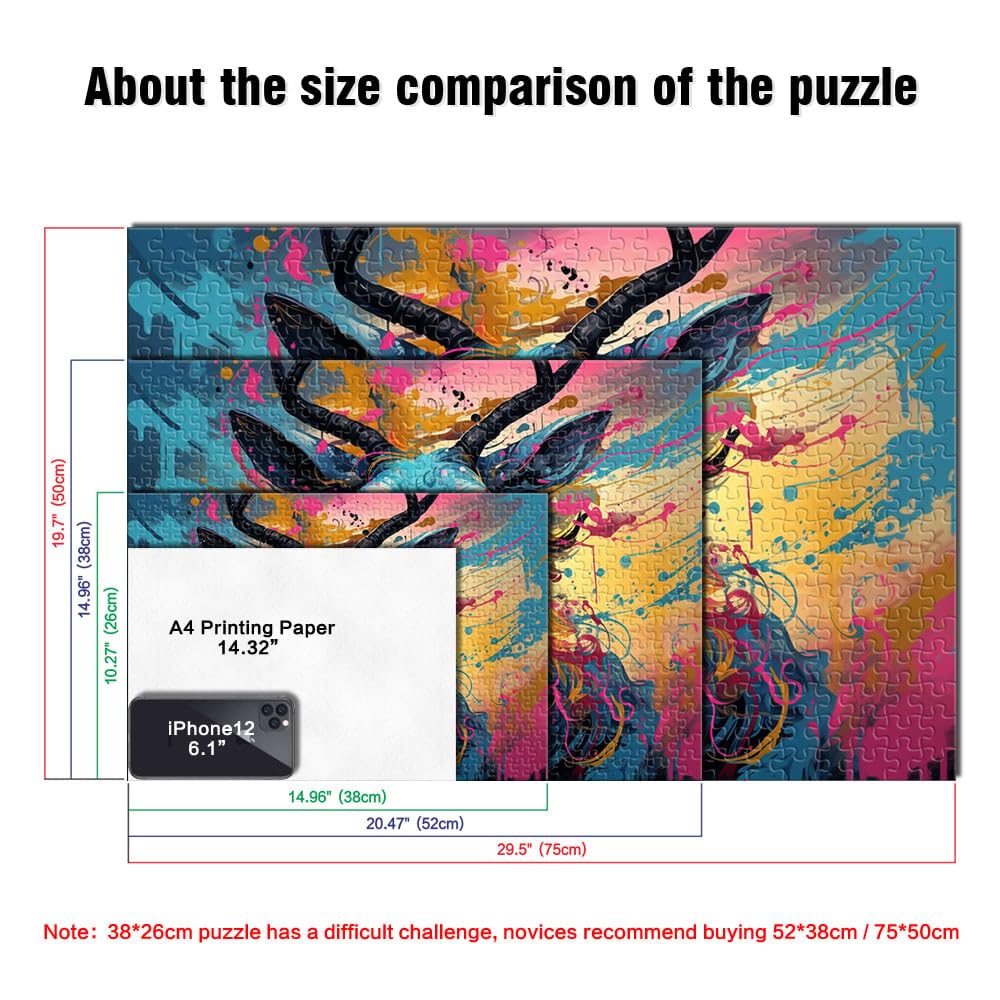 Puzzles de 2000 pièces pour Adultes Ram Jeu Stimulant Aidez Le Cerveau à exercer des Jouets addictifs pour cultiver la Patience 27,56 po x 39,37 po
