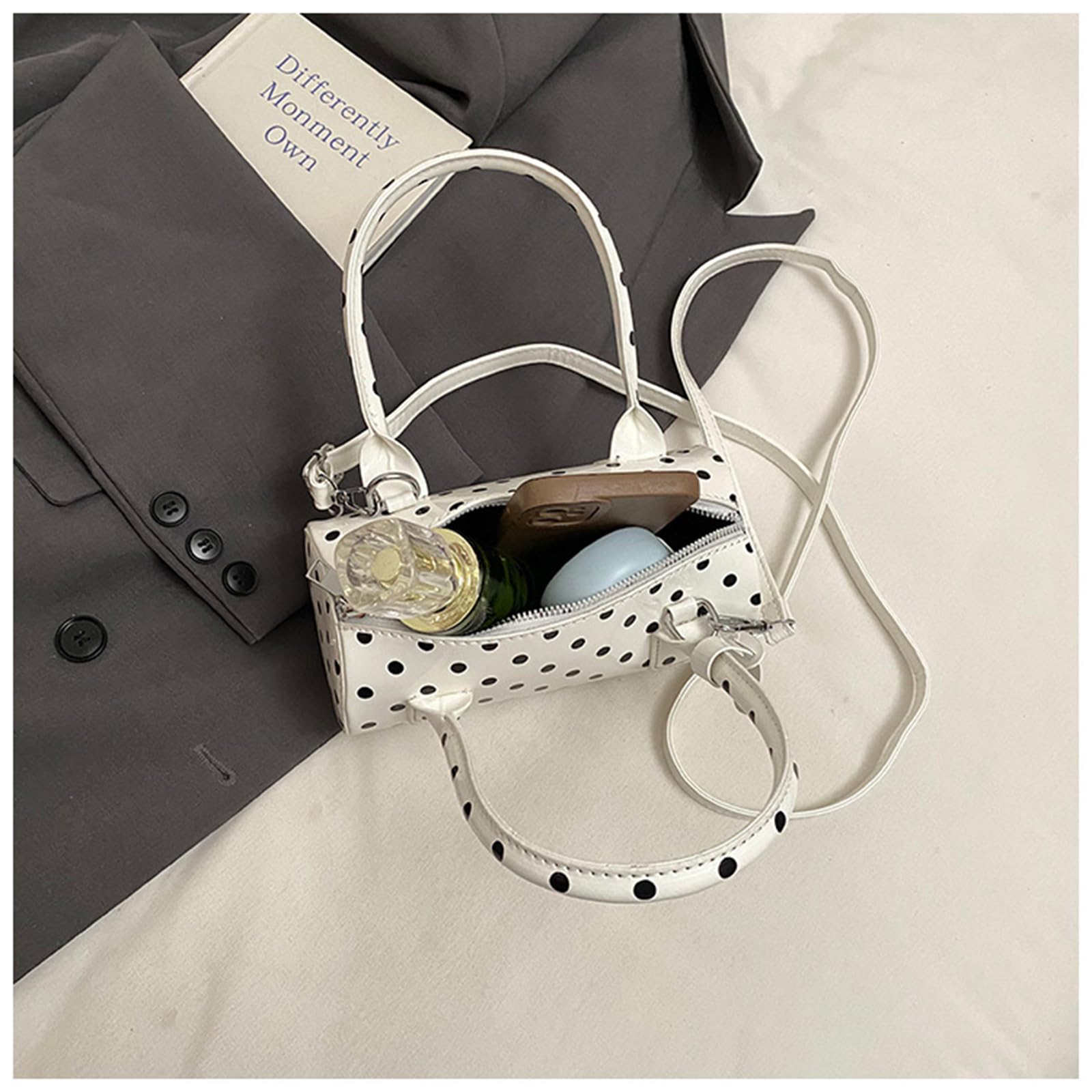 Borsa Estiva Piccola A Tracolla Pois con Cuscino Tracolla-Rosso 1
