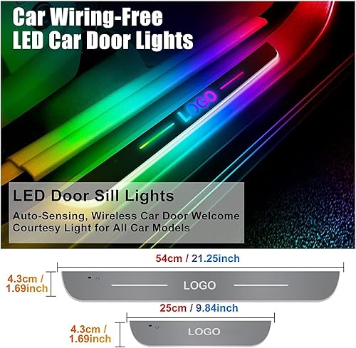 Miniatura 4 de Luces de umbral de puerta de coche LED, umbral de puerta LED Pro con personalización de 7 colores de iluminación, IP67 impermeable, luces de umbral