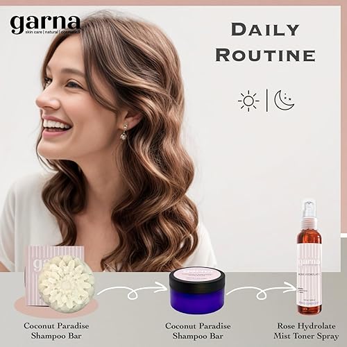 Miniatura 6 de Garna Coconut Paradise - Barra de champú sólido 2 x 3.53 oz3.5 onzas, hidratante, para todo tipo de cabello, especialmente normal y seco, más de 50