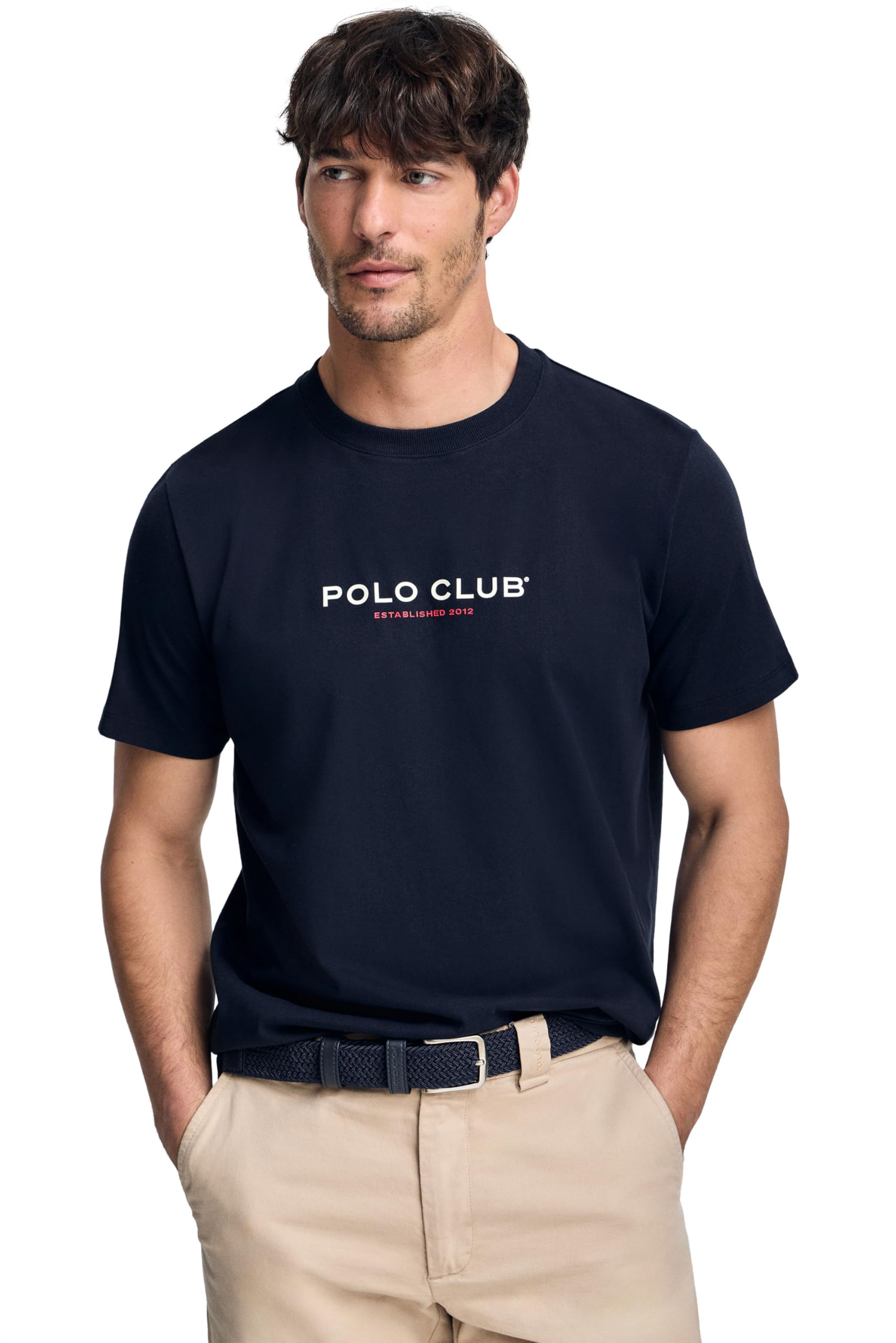 Polo Club T-Shirt Herren Baumwolle mit Rundhalsausschnitt und Logo