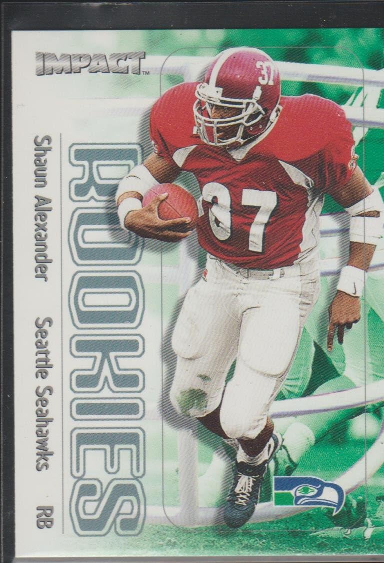 2000 Skybox Impact Shaun Alexander Rookie Football Card 173 at Amazon
