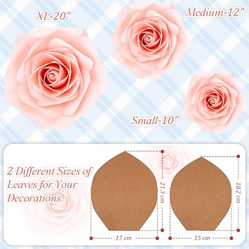 Henoyso 28 Pcs Paper Flower Templates Kit DIY Paper Flower Decorations