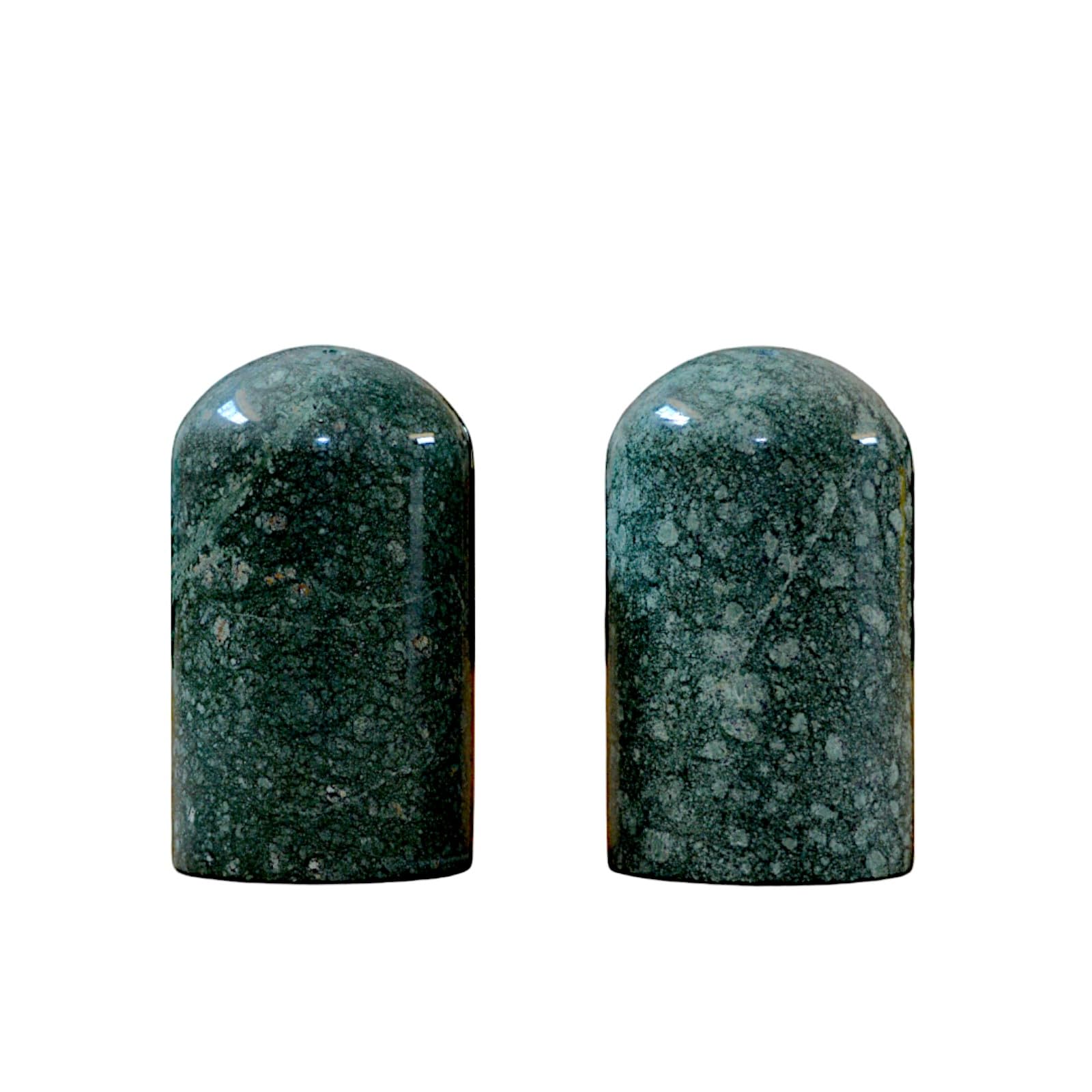 Duo sel poivre marbre vert H 10 cm : l'idée cadeau parfaite pour les passionnés de déco