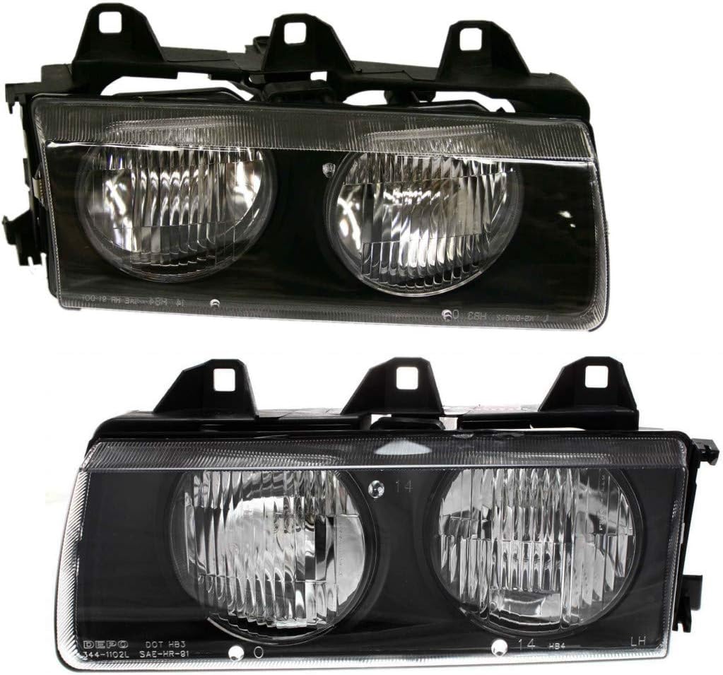 For 1994-1999 BMW 318i Pair Headlights Driver and Passenger Side BM2502101 BM2503101| 63 12 1 468 865 63 12 1 468 866