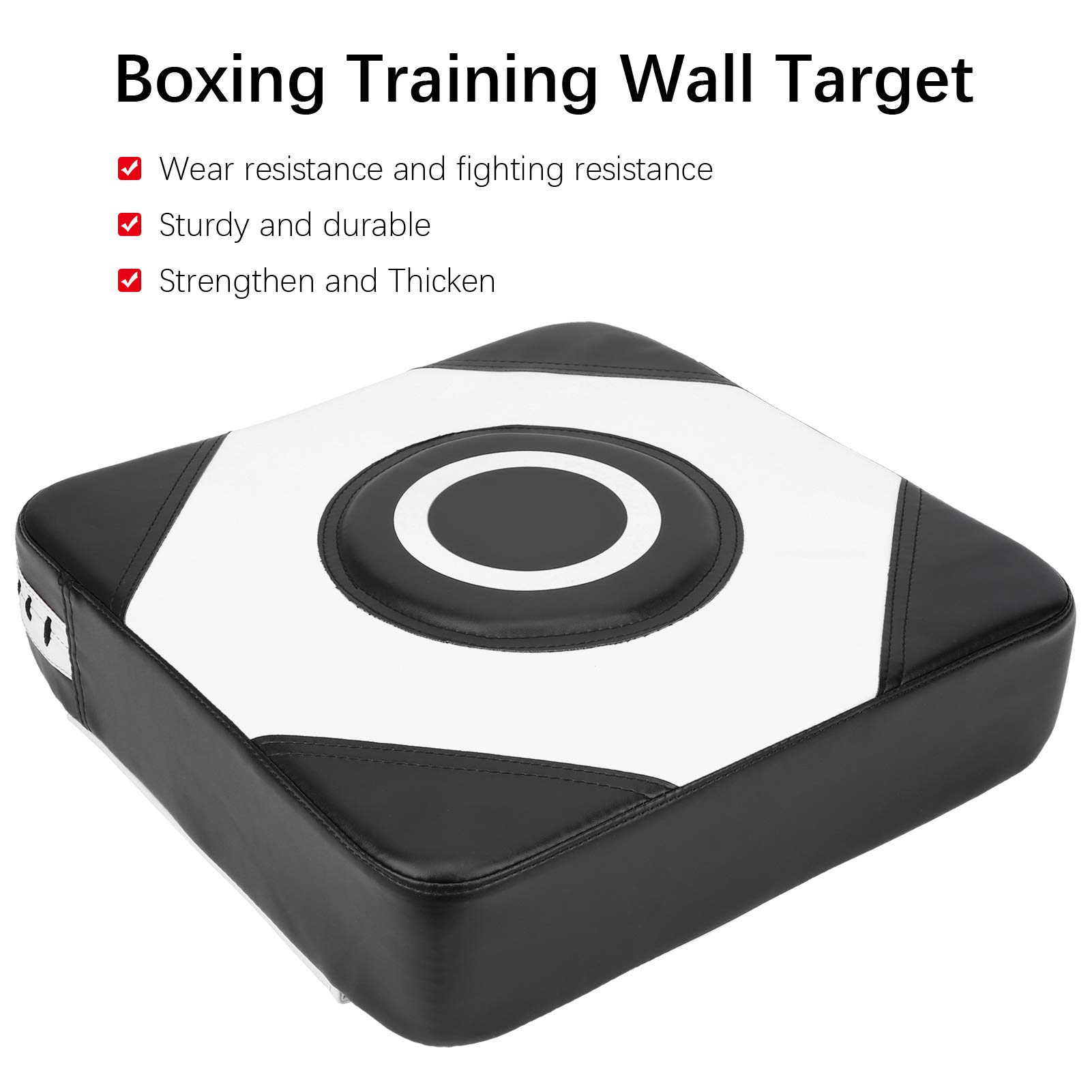 Dilwe Sacco da Boxe, Sacco da Boxe da Parete in PU Sacco da Allenamento per Pad da Combattimento a Muro Focus Target per Sanda Taekowndo(Bianco e Nero)
