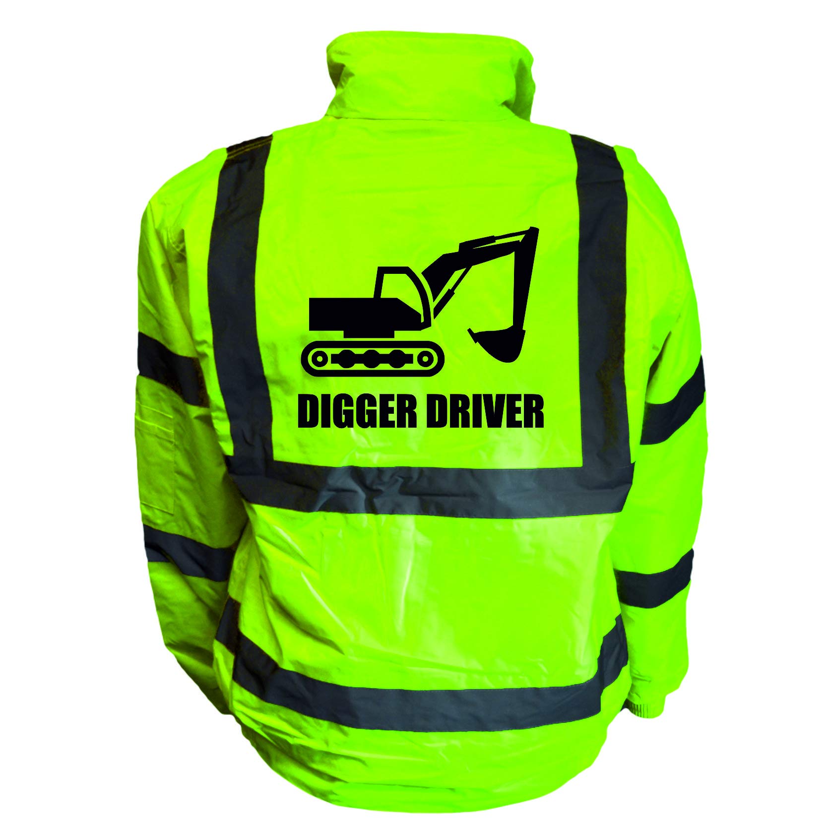 Digger Driver Kids Hi Vis Yellow Bomber Jacket, Reflective High Visibility Safety Childs Coat, By Brook Hi Vis, Small 4-6 Years