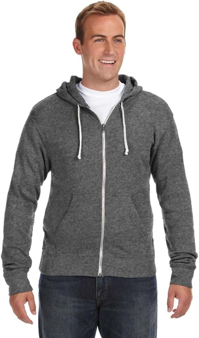 J. America Adult Full-Zip Hooded Fleece Sweatshirt