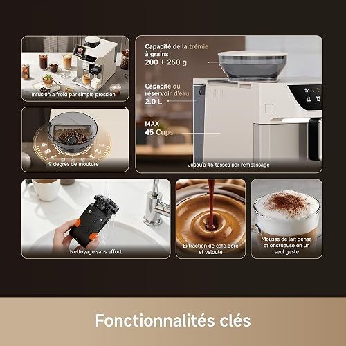 DREAME Ecceluxe Master Fully Automatic Espresso Machine, Cold Brew with 1 Pressure, Smart Colour Display, 6 Speciality Coffee Specialities, Precise Milk Frothing Control, 45 Cups, Easy Cleaning - 12