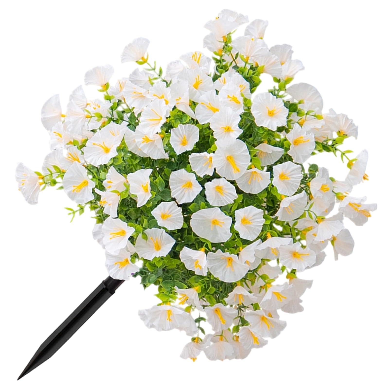 CAZSTYK Artificial Morning Glory Flower with Ground Stake Realistic Green Plant Stake for Garden Patio Front Porch Yard Waterproof Silkflowers Outdoor