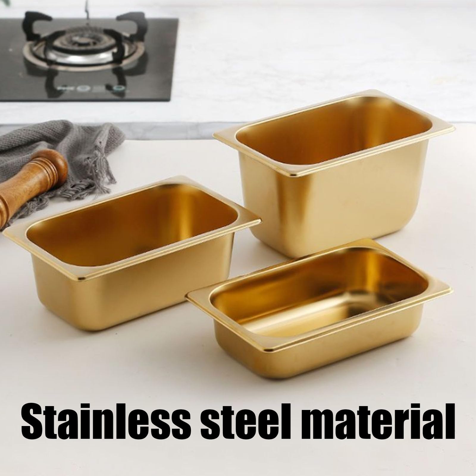 Inless Steel Gastronorm - Utensilios de cocina comerciales para bufé, sartén de mesa de vapor profunda de hotel (tamaño 1/1, 53 x 32,5 cm, 20 cm de profundidad), sin tapa, ideal para catering y