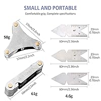 Vista 2 de Juego de 5 herramientas de medición de calibre de paso de rosca, 3 medidores de rosca de acero inoxidable, 3 unidades de calibre central de sistema