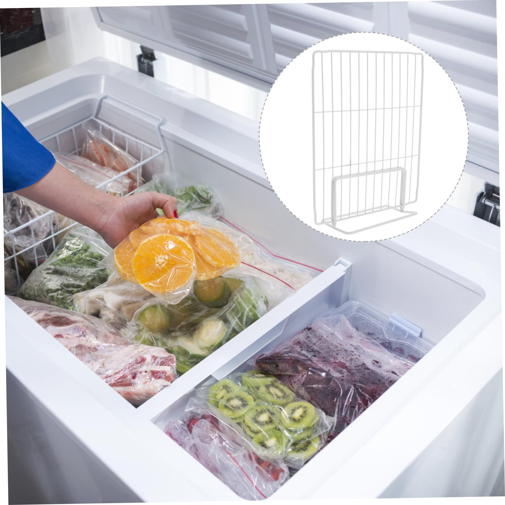 STOBAZA Gefrierschrank Trennwand Aus Metall - Organizer Für Kühlschrank & Gefriertruhe