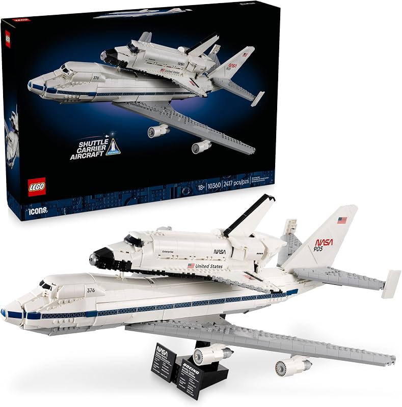 Icons Shuttle Carrier Juego de construcción de aviones para adultos - Kit de modelo de nave espacial y avión para adultos, mayores de 18 años - Decoración aérea y espacial - Regalo de cumpleaños - 10360