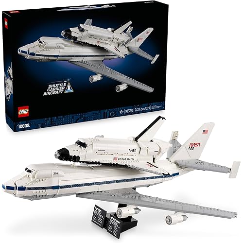 LEGO Icons Shuttle Carrier Aircraft Building Set for Adults - Spaceship & Airplane Model Kit for Adults, Ages 18+ - Air & Space Decor - Gift Idea for Men & Women - 10360
