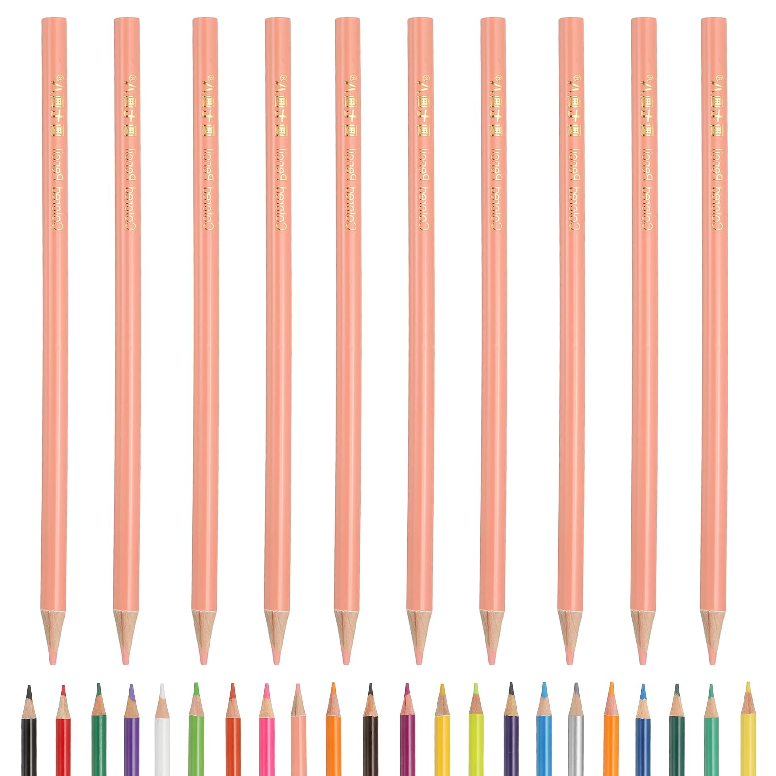 PATIKIL Colored Pencils, Beige Color Drawing Pencils with Oil-Based Cores Art Scrapbook Supplies for Adult Coloring Books Artists Beginners Drawing Sketching, 10 Pcs