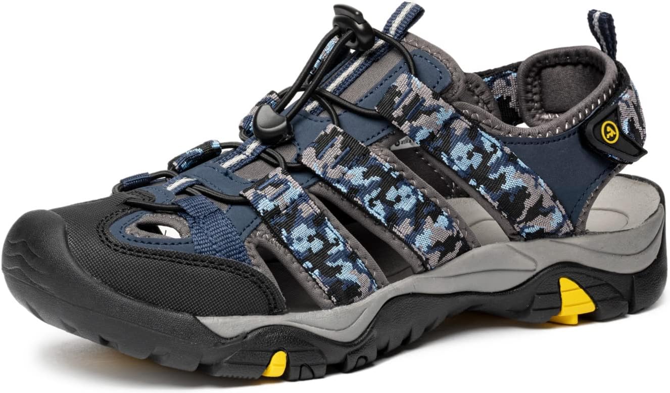 atika Men's Outdoor Hiking Sandals, Closed Toe Athletic Sport Sandals, Lightweight Trail Walking Sandals, Summer Water Shoes