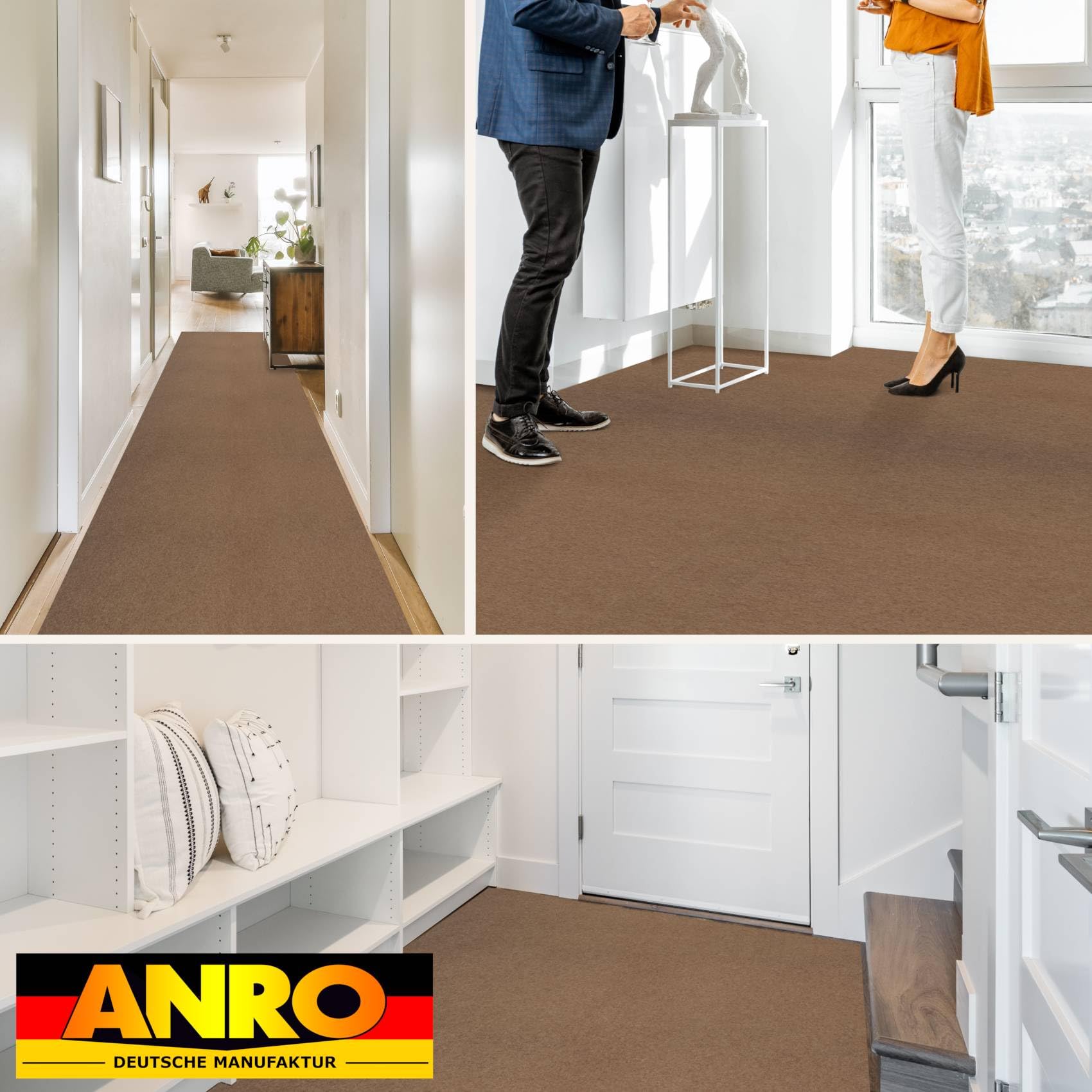 Messeteppich Event Teppich Teppich Läufer Meterware Hochzeitsteppich Empfangsteppich VIP Alex Läufer Flur 1000 x 100 cm Beige