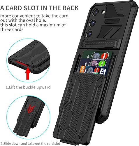 Miniatura 3 de Asuwish Funda para Samsung Galaxy S23 Plus S23+ 5G con protector de pantalla de vidrio templado y soporte delgado para tarjeta de crédito S23plus