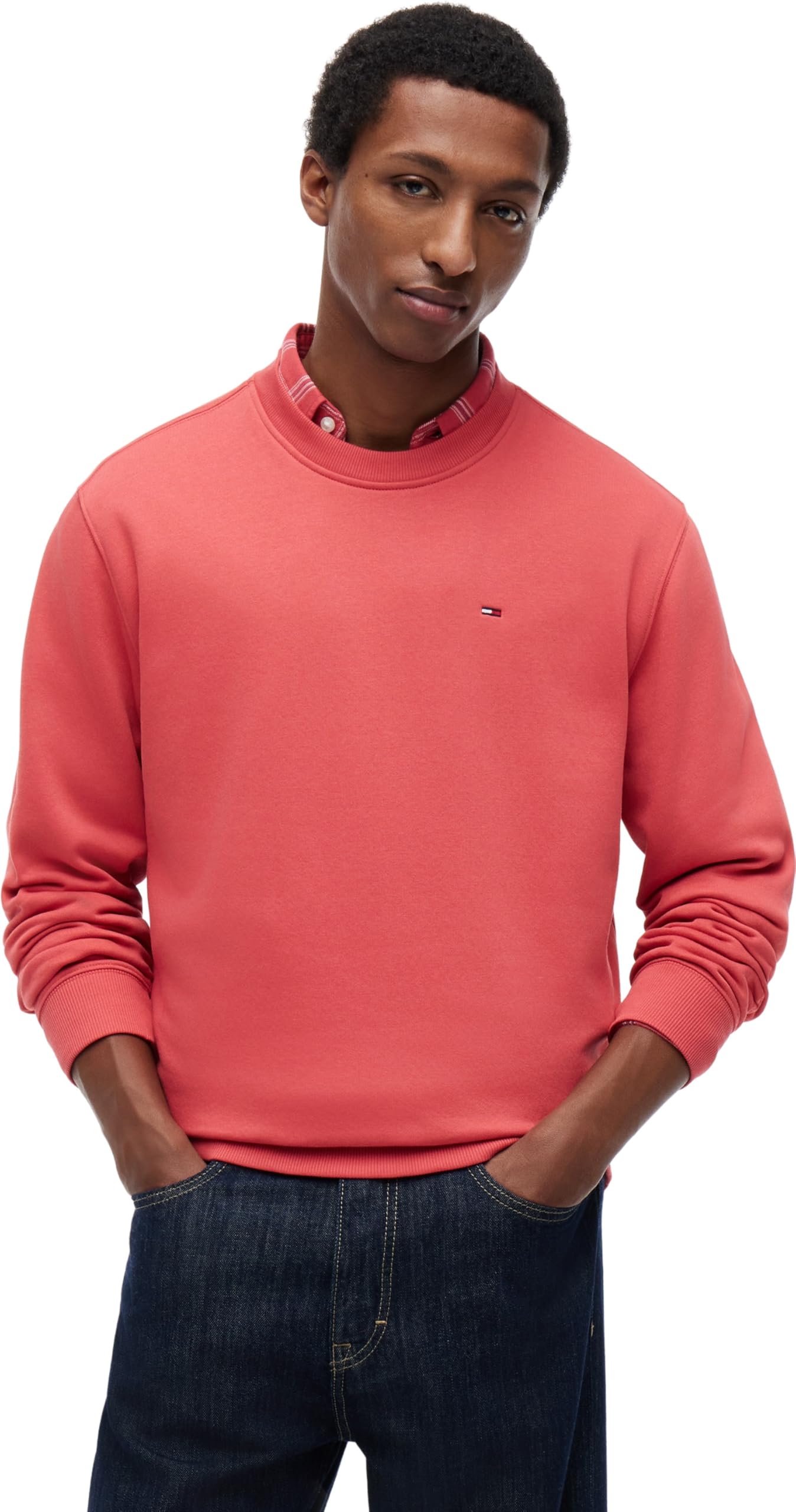 Tommy Jeans Herren Sweatshirt Regular Fit Flag Fleece Rundhalsausschnitt