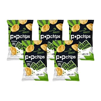 Popchips Potato Chips Sour Cream & Onion Potato Chips 5 oz Bags Pack of 5