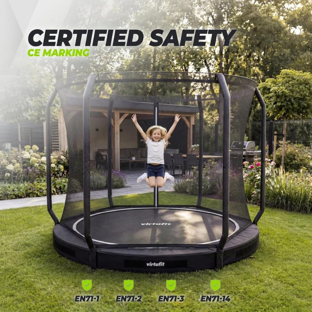 VirtuFit Trampolino Inground, 251 cm, con rete di sicurezza