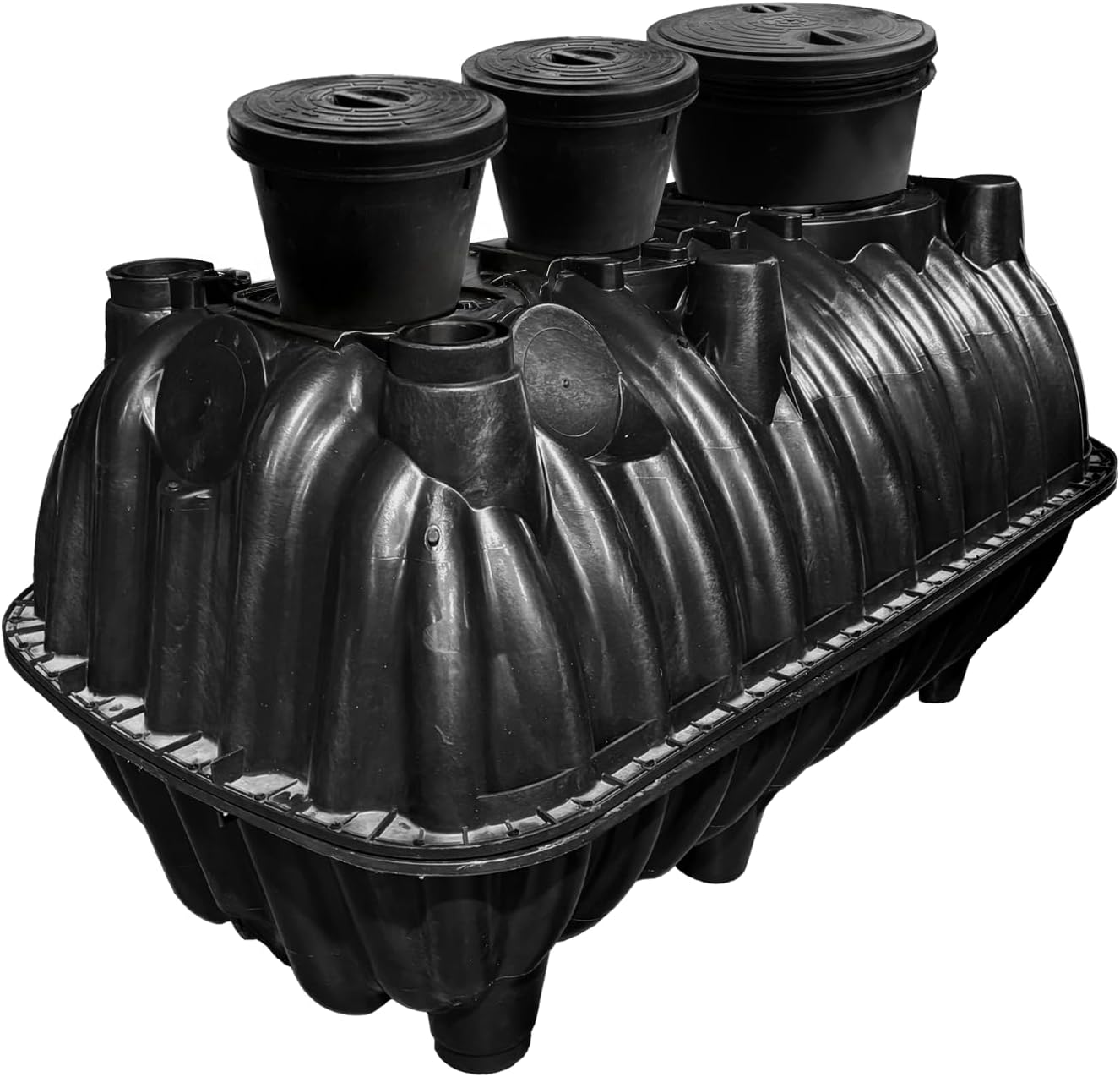 264gal Underground Septic Tank Kit-68.3x38.8x36.2in Plastic Septic Tank System,Rectangle Septic System With Riser and Manhole Covers,Anti Corrosion PP Septic Tank For 3-5 Persons