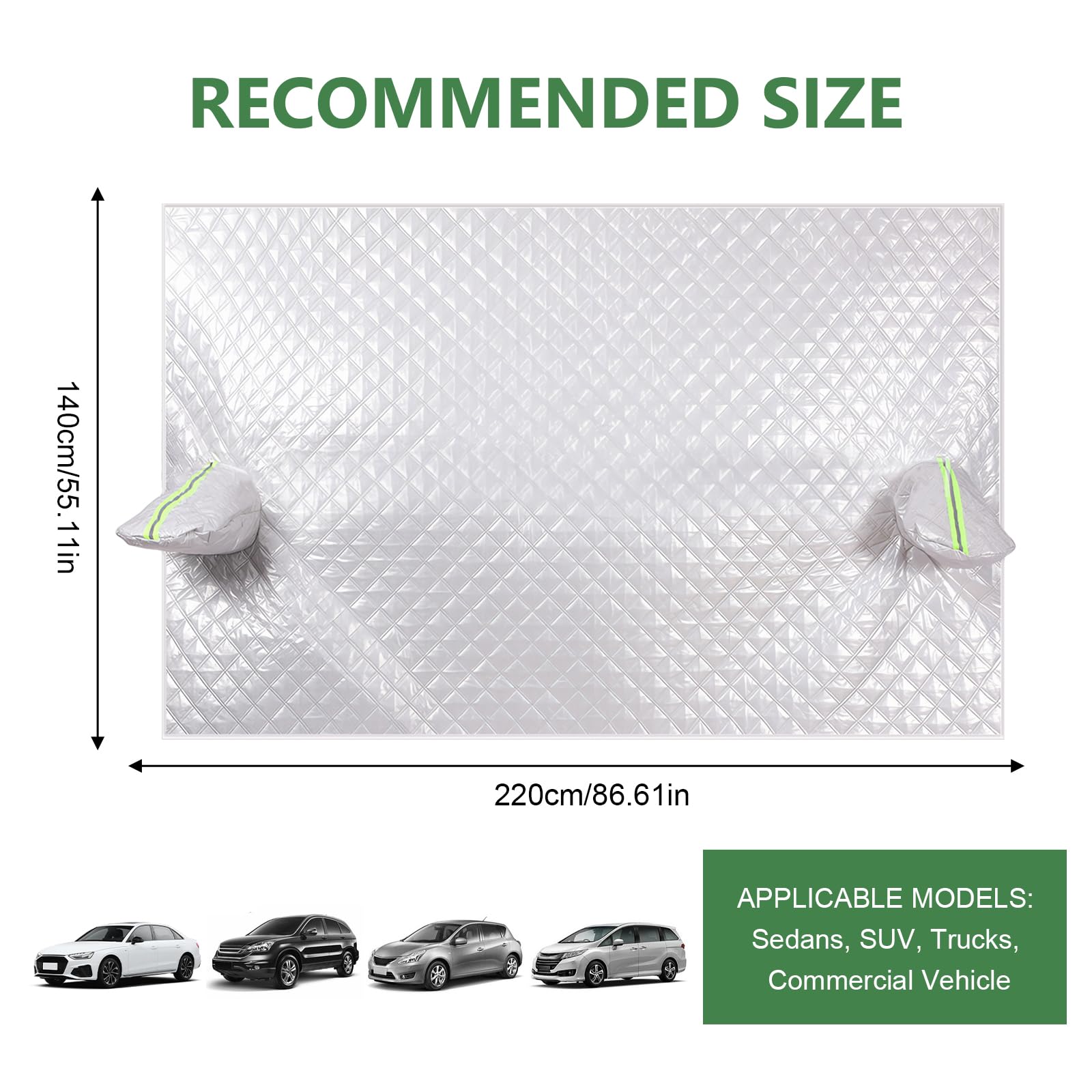 Copri Parabrezza Auto Universale 140x220cm Protezione Neve Ghiaccio Gelo Sole Stagioni Auto SUV