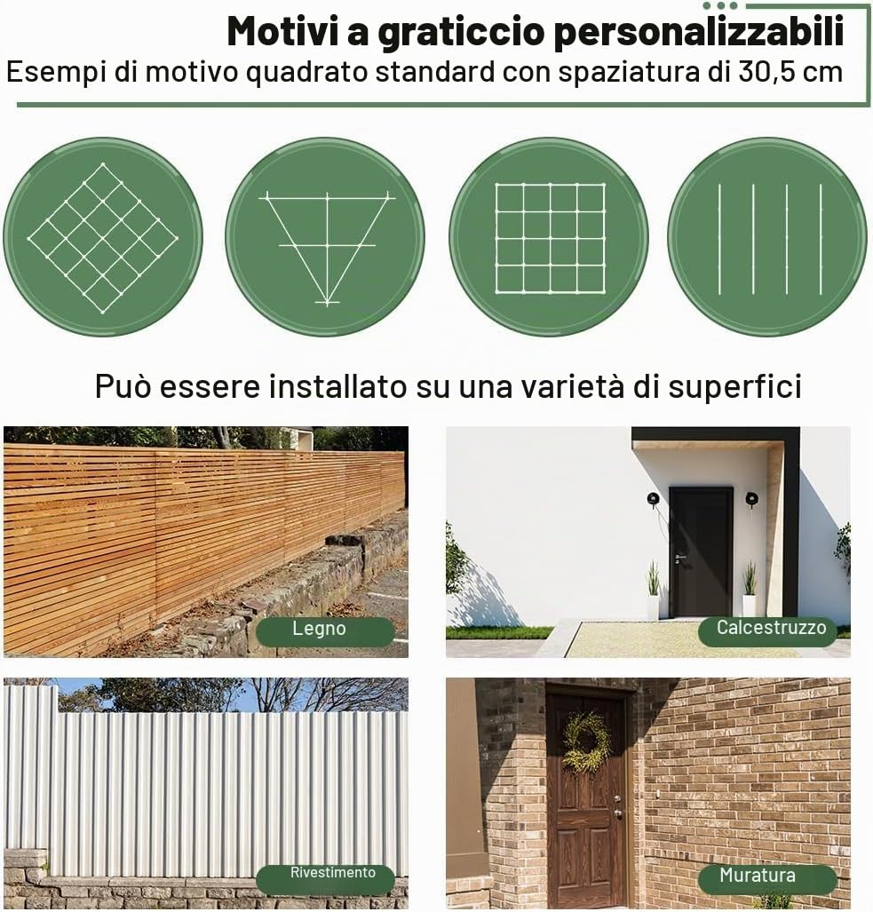 Supporto per Piante Rampicanti in Acciaio Inox,Sistema Professionale Completo,Corda da Parete per Piante in Durevole(16 Supporti, 24m Corda)