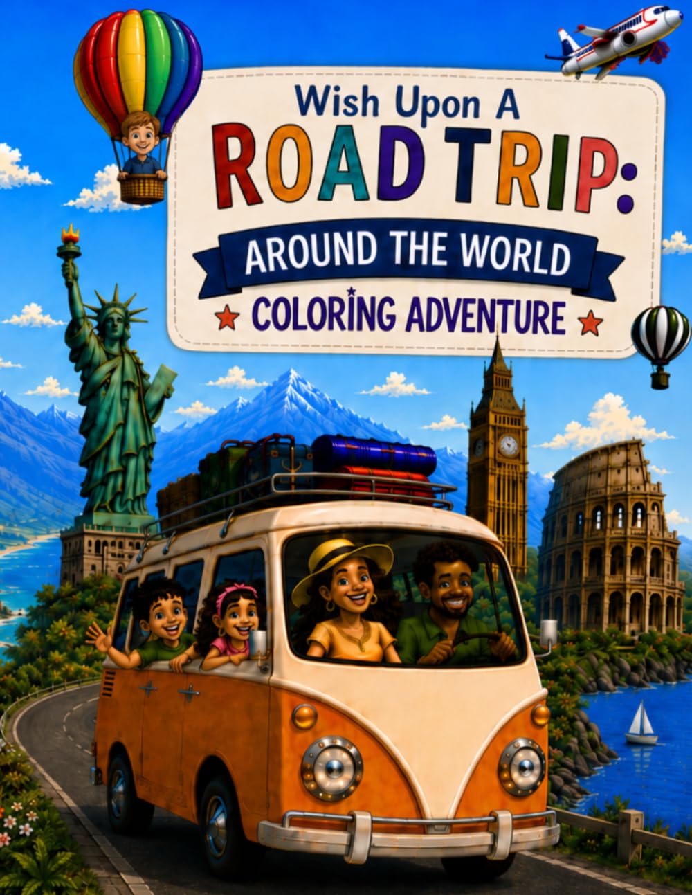Wish Upon A Road Trip: Around the World Coloring Adventure