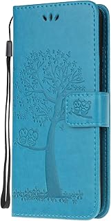 Thoankj iPhone 12 Mini Case Tree & Owl Flip Shockproof PU Leather Slim Fit Wallet Phone Case with Stand Card Holder Magnetic Gel Silicone Bumper Folio Protective Cover for iPhone 12 Mini Blue