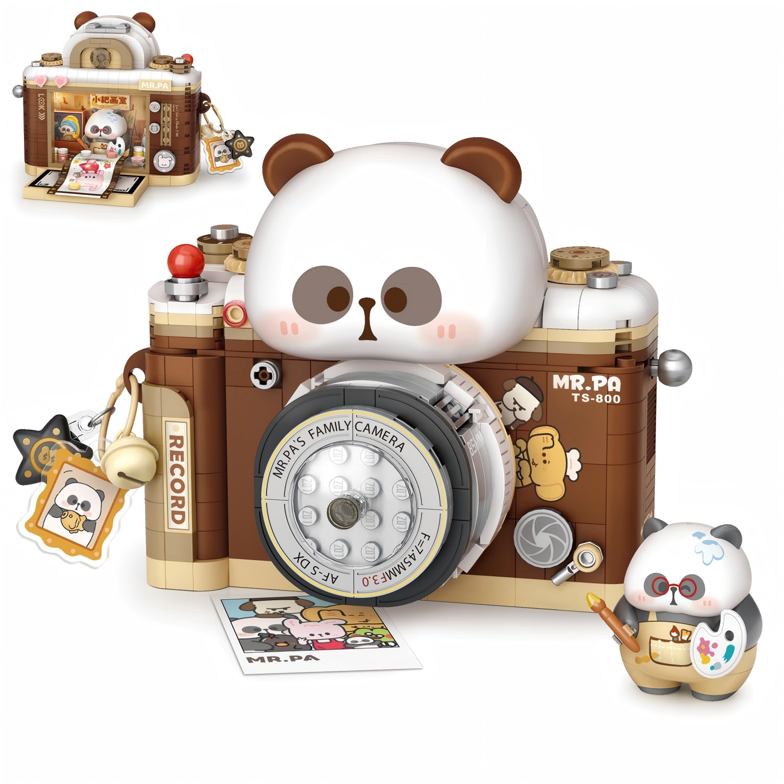 MEIEST Home Appliance Building Blocks Set,Cute Panda Toaster & Computer Construction Building Bricks Toy,Home Decor (Coffee Maker) — image 1