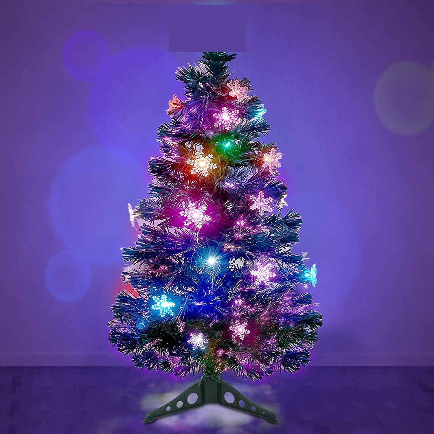 Buy Prisma Collection 3 FT Artificial Christmas Tree, PreLit Optical Fiber Xmas Trees with