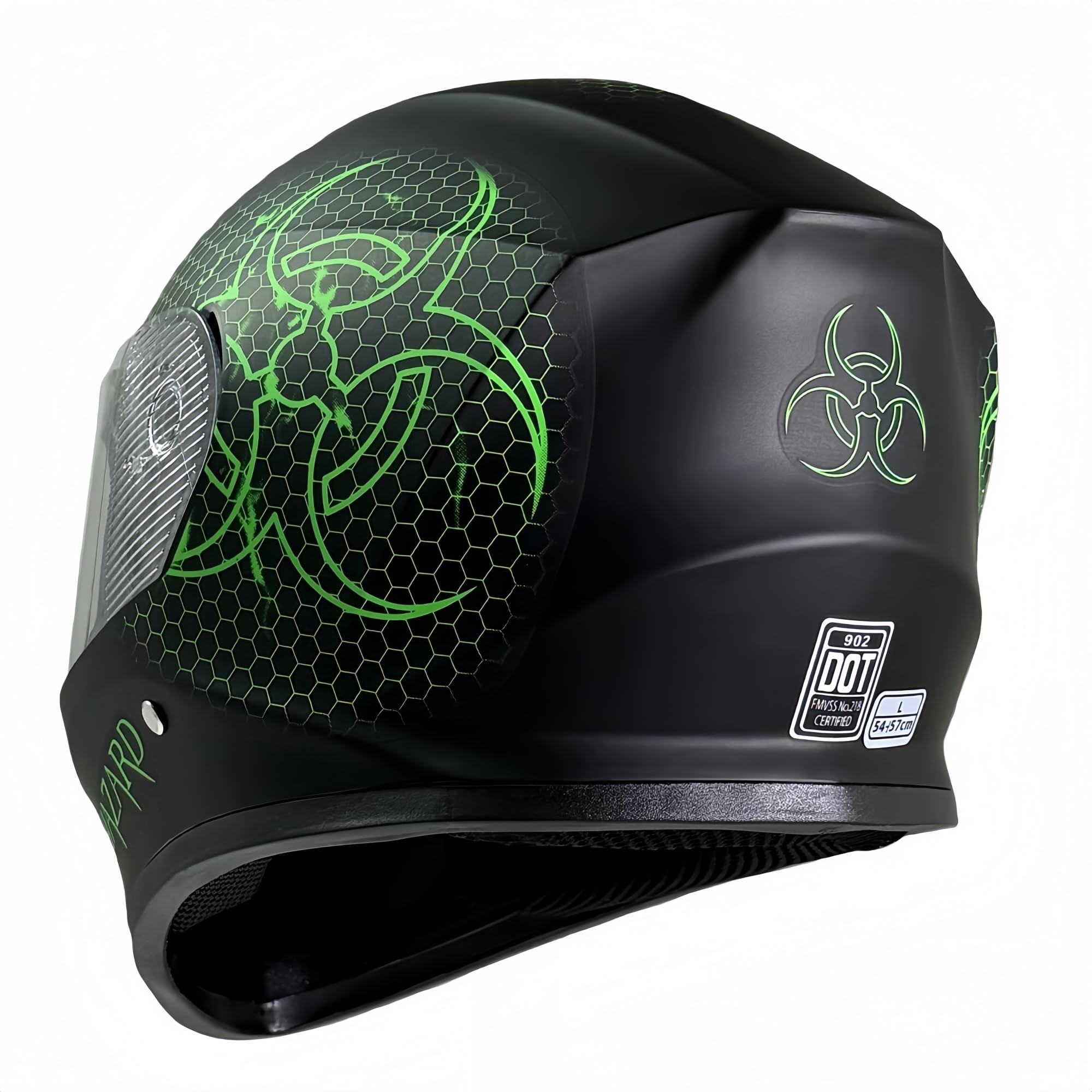 Kinder Integralhelm Bio-Hazard AHP – Motorradhelm für Kinder, ABS-Schale, robuster Kinderhelm für Downhill, Quad und Motocross, grün