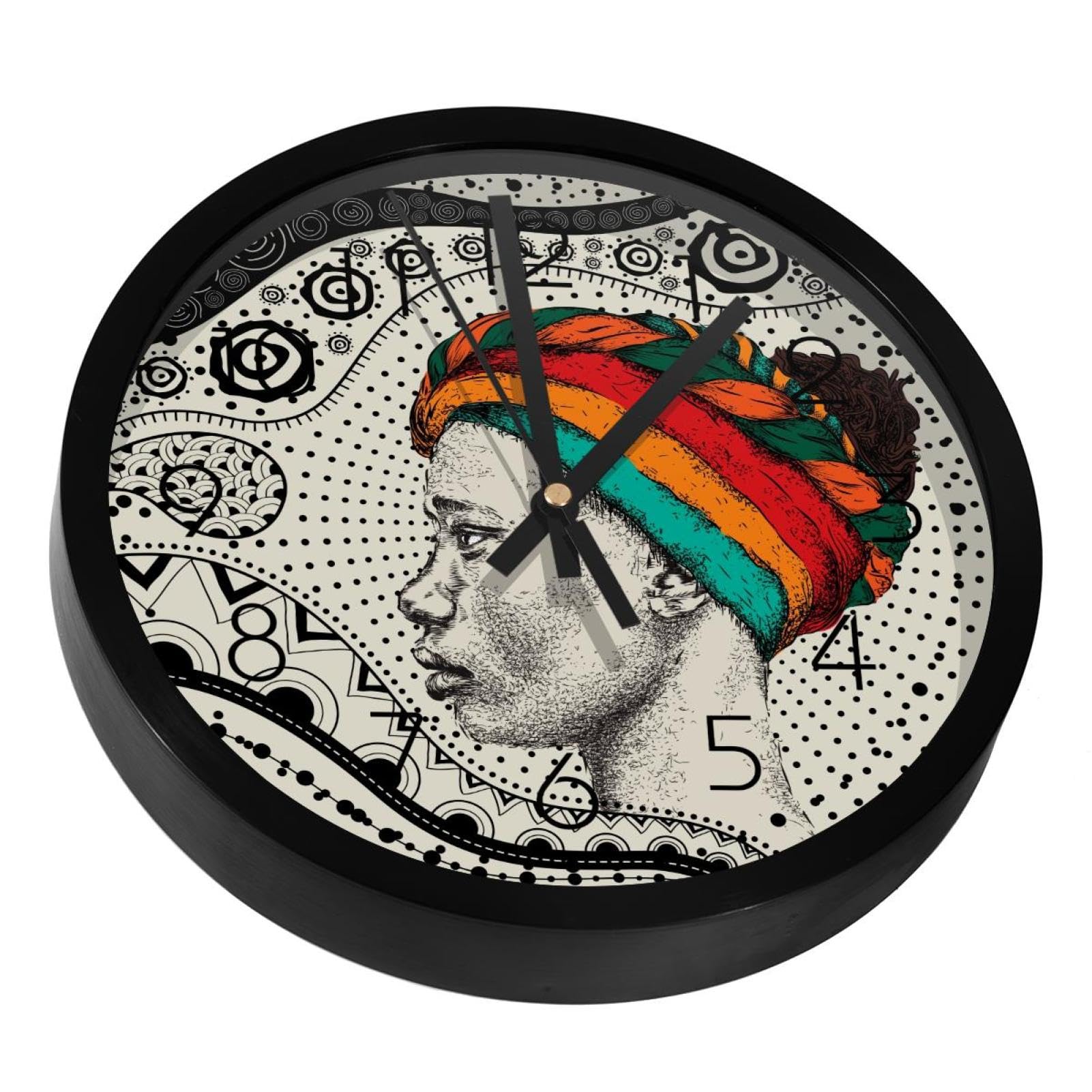 Horloge murale silencieuse à piles motif ethnique pour retrouver le calme