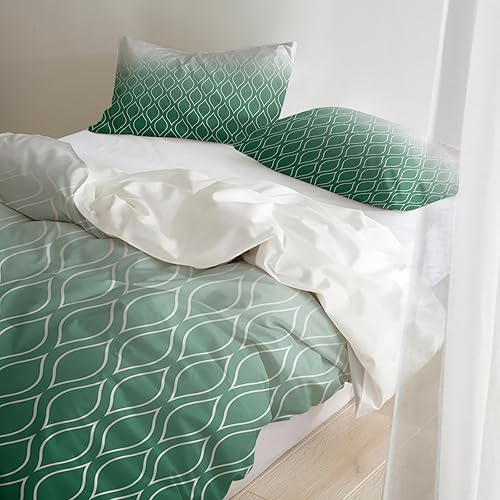 Miniatura 10 de LooPoP Juego de edredón de tamaño Queen, color morado y gris, moderno, geométrico, suave, juego de funda de edredón de 3 piezas, juego de ropa de