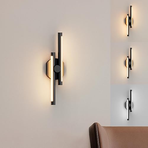 VOLISUN Luces LED de pared para dormitorio, aplique de pared regulable 5CCT, apliques inalámbricos para interiores, lámpara montada al lado de la