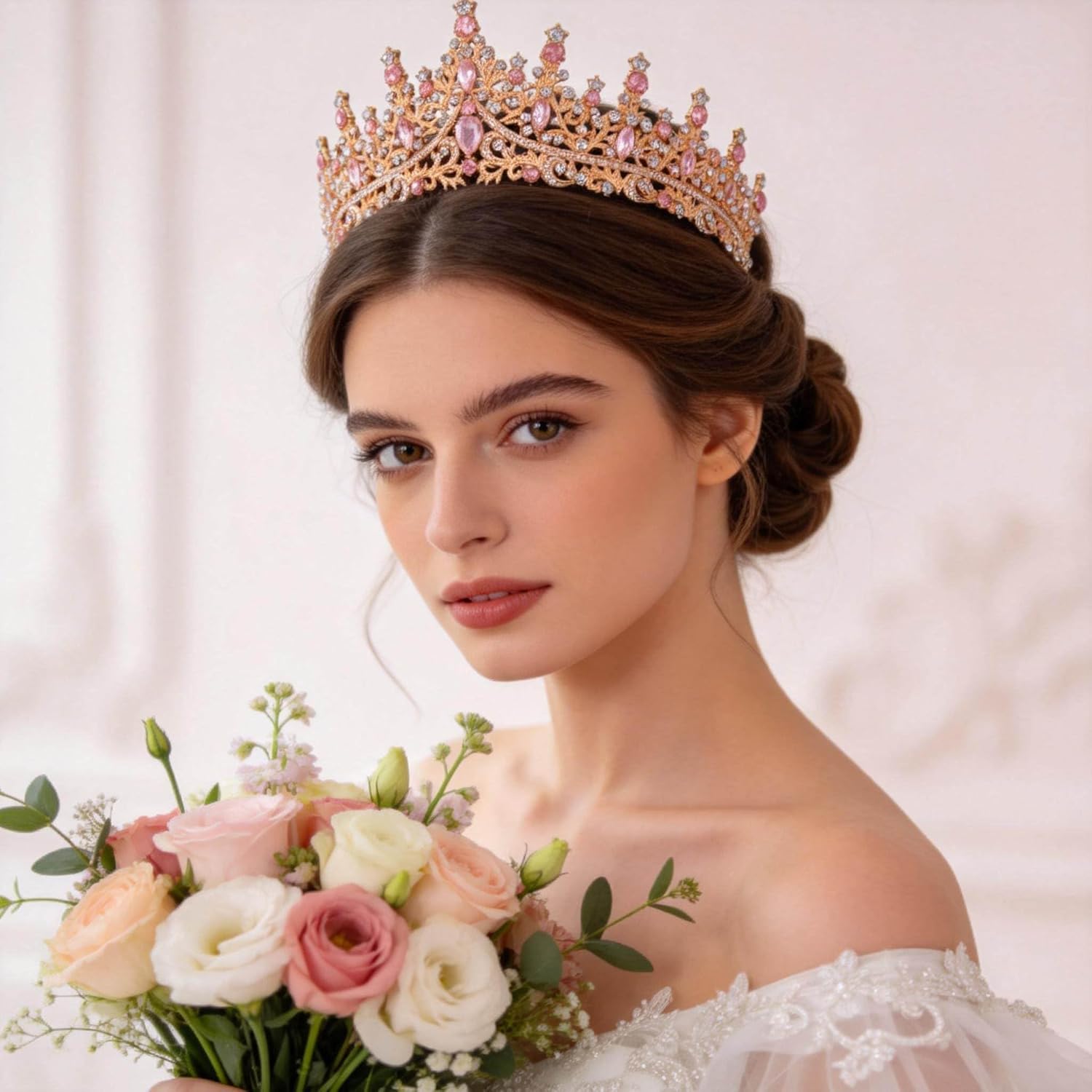 Kamirola Tiaras and Crowns for Women,Tiaras Earrings Necklace, Crystal Bridal Jewelry Set, Costume Party Halloween Prom Pageant Jewelry for Women(TR43)
