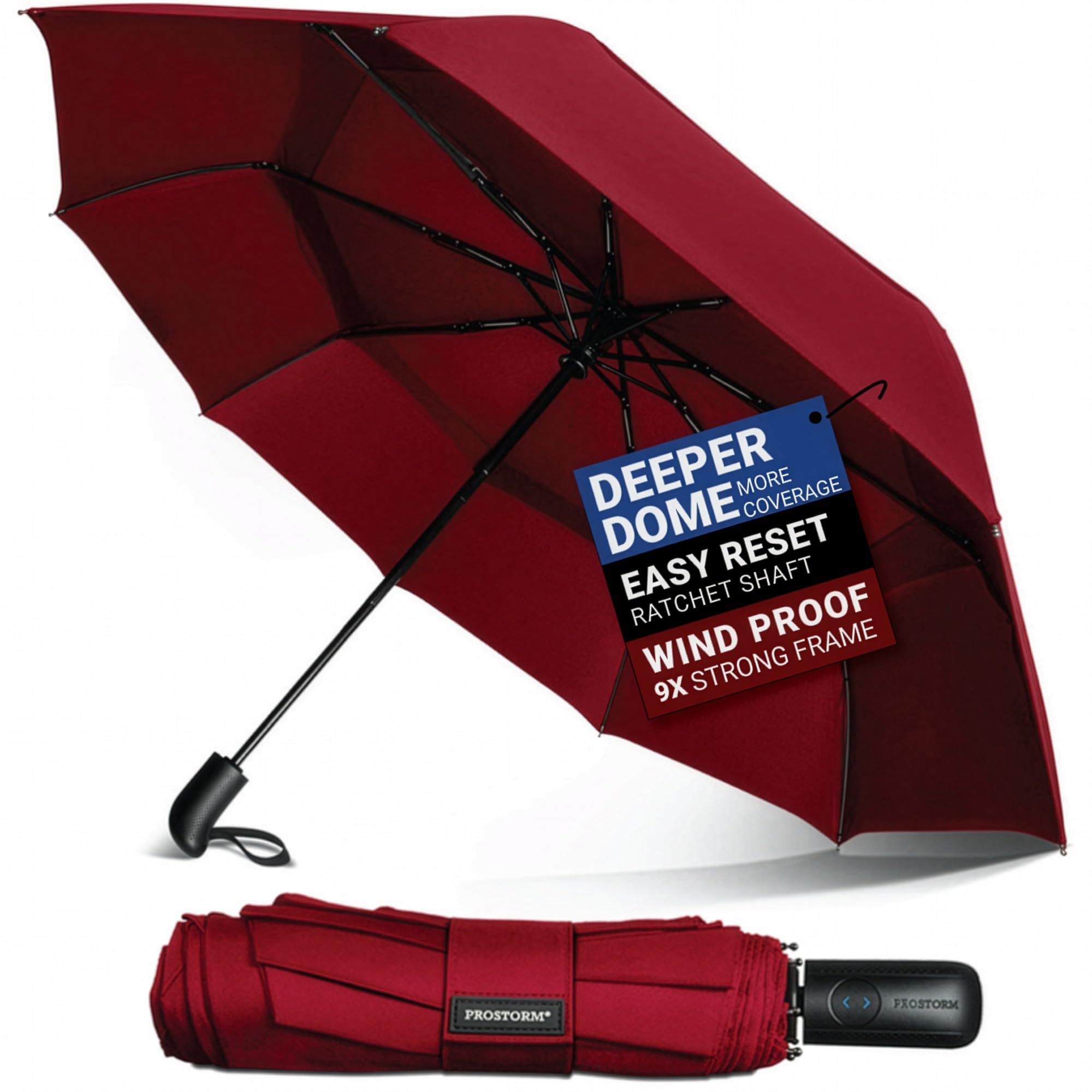 Compact Travel Umbrella, Portable Windproof Umbrella for
