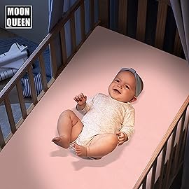 MOONQUEEN 2-Pack Baby Fitted Crib Sheets - Soft Breathable Microfiber Toddler Nursery Sheet Set for Boys and Girls, Fits Standard Size Crib Mattress 28 x 52 x 8in, Pink