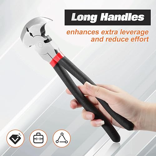 Miniatura 6 de SPEEDWOX Alicates de esgrima de 10.5 pulgadas, alicates para cercas de grapas, alicates para juntas sólidas, alicates para cerca, alicates para