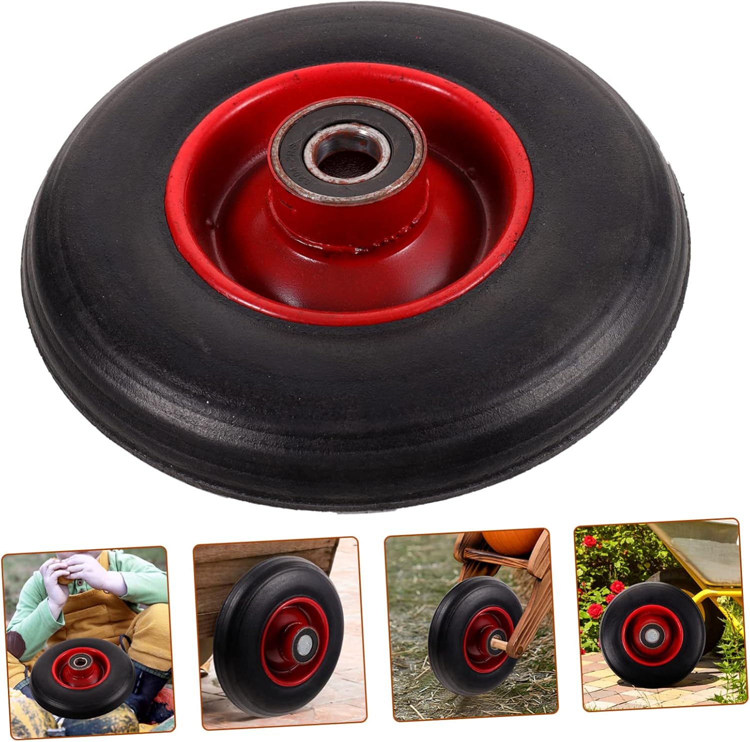 BESPORTBLE Solid Silent Tire Replacement for Garden Carts Wheelbarrows and Hand Trucks Easy to Install Suitable for Various