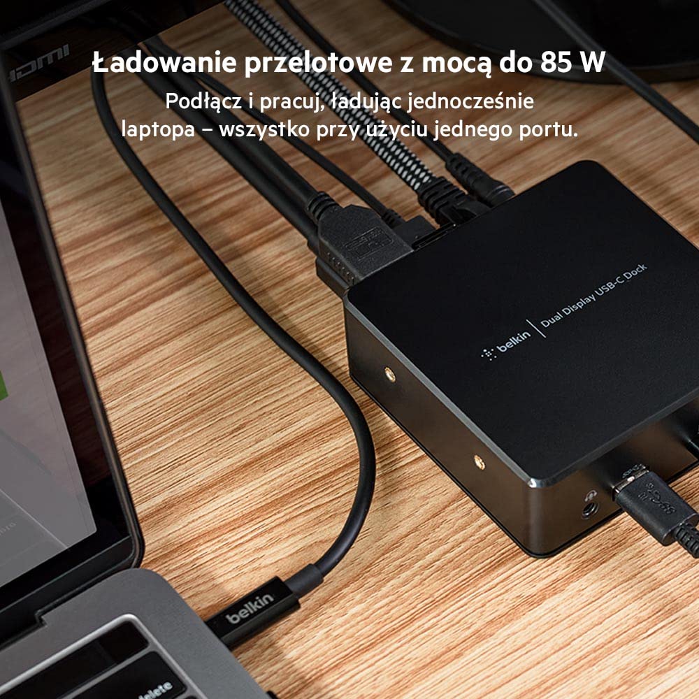Belkin Stacja dokująca USB-C 2xHDMI 1xRJ-45 3xUSB-A czarna