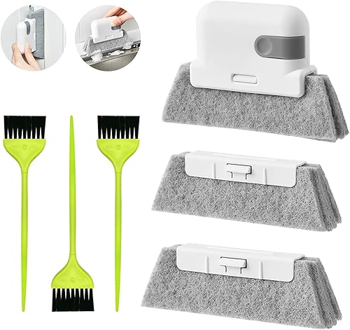 Cepillo mágico de limpieza de ventanas, kit de herramientas de limpieza de grietas, limpiador de rieles de ranura para cocina, fregaderos, estufas,