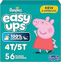 Pampers Easy Ups Training Pants 4T-5T 56 Ct Peppa Pig - Leakproof Potty Underwear for Boys & Girls