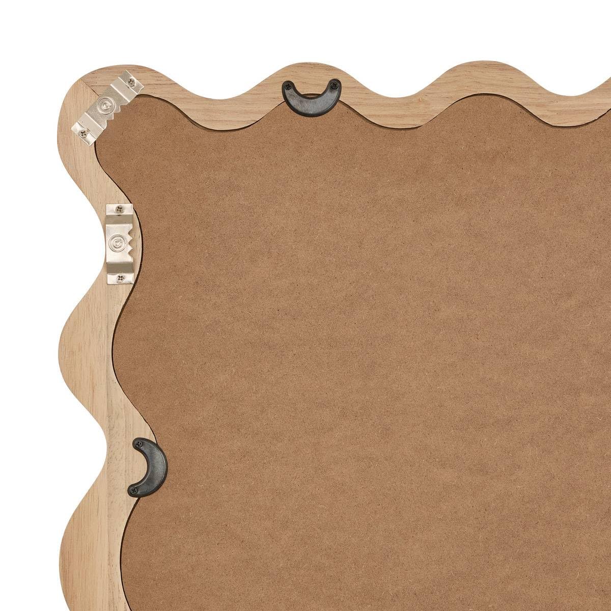 Atmosphera - Miroir Mural Brooke Beige, 100 x 48 cm, Cadre en Bois Ondulé - pour Entrée, Chambre, Salon