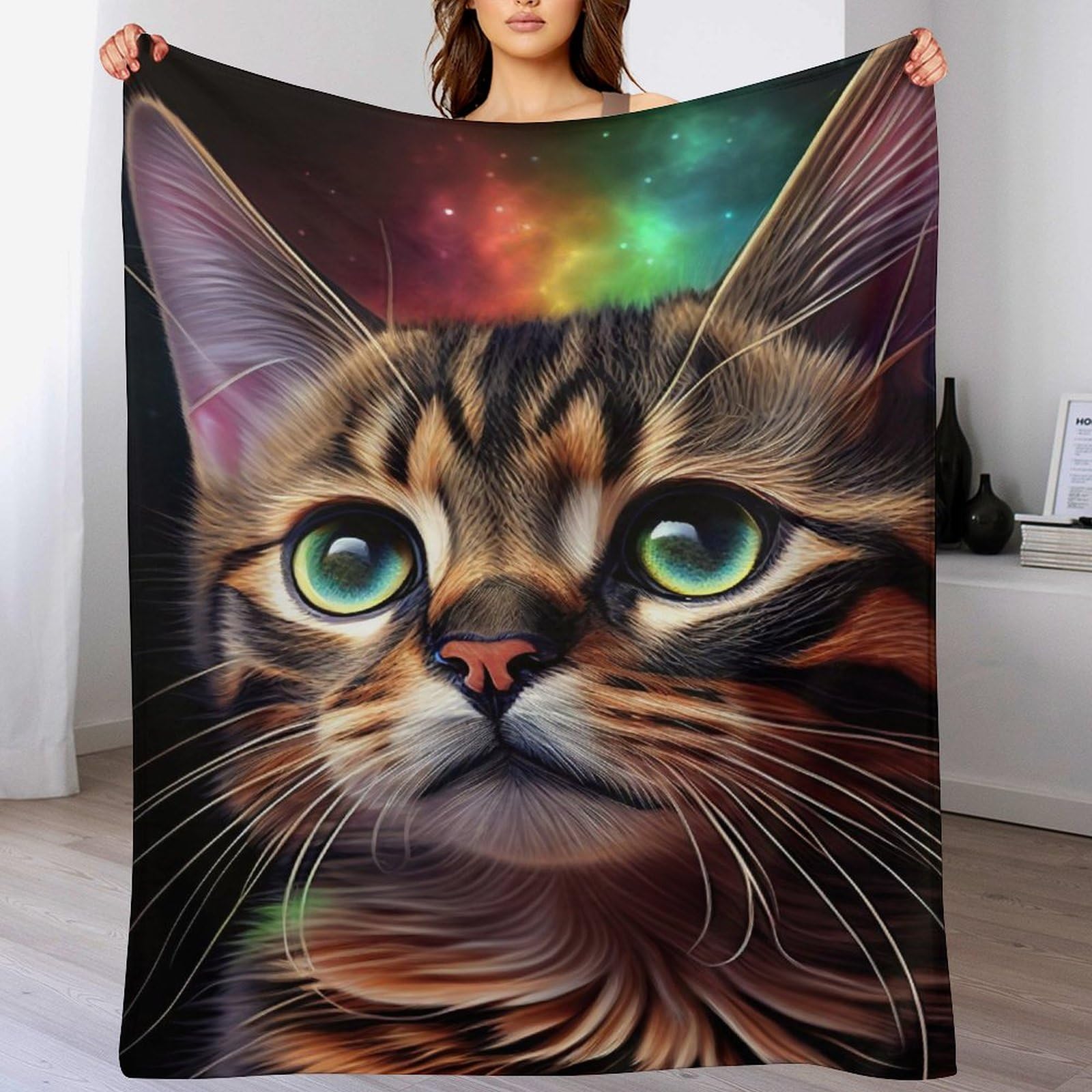 Couverture chat flanelle douce respirante hypoallergénique plaid lit canapé enfants adultes