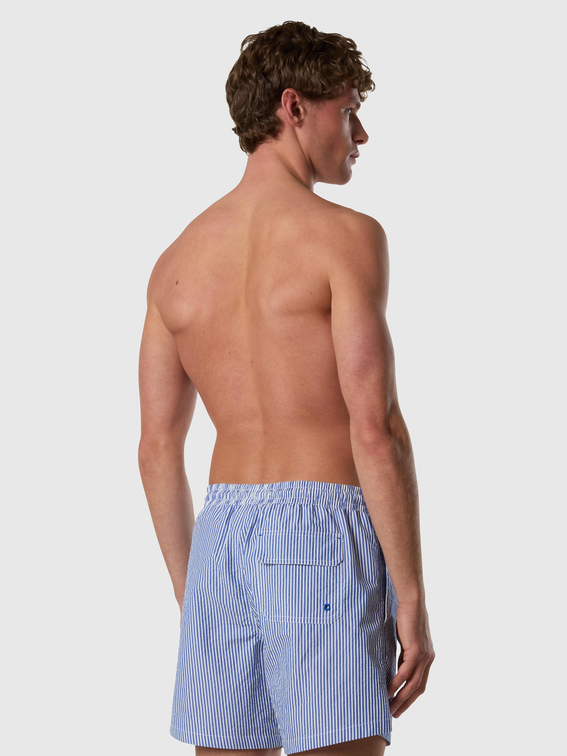 NORTH SAILS Boxer Mare Uomo in Seersucker di Misto Cotone a Righe